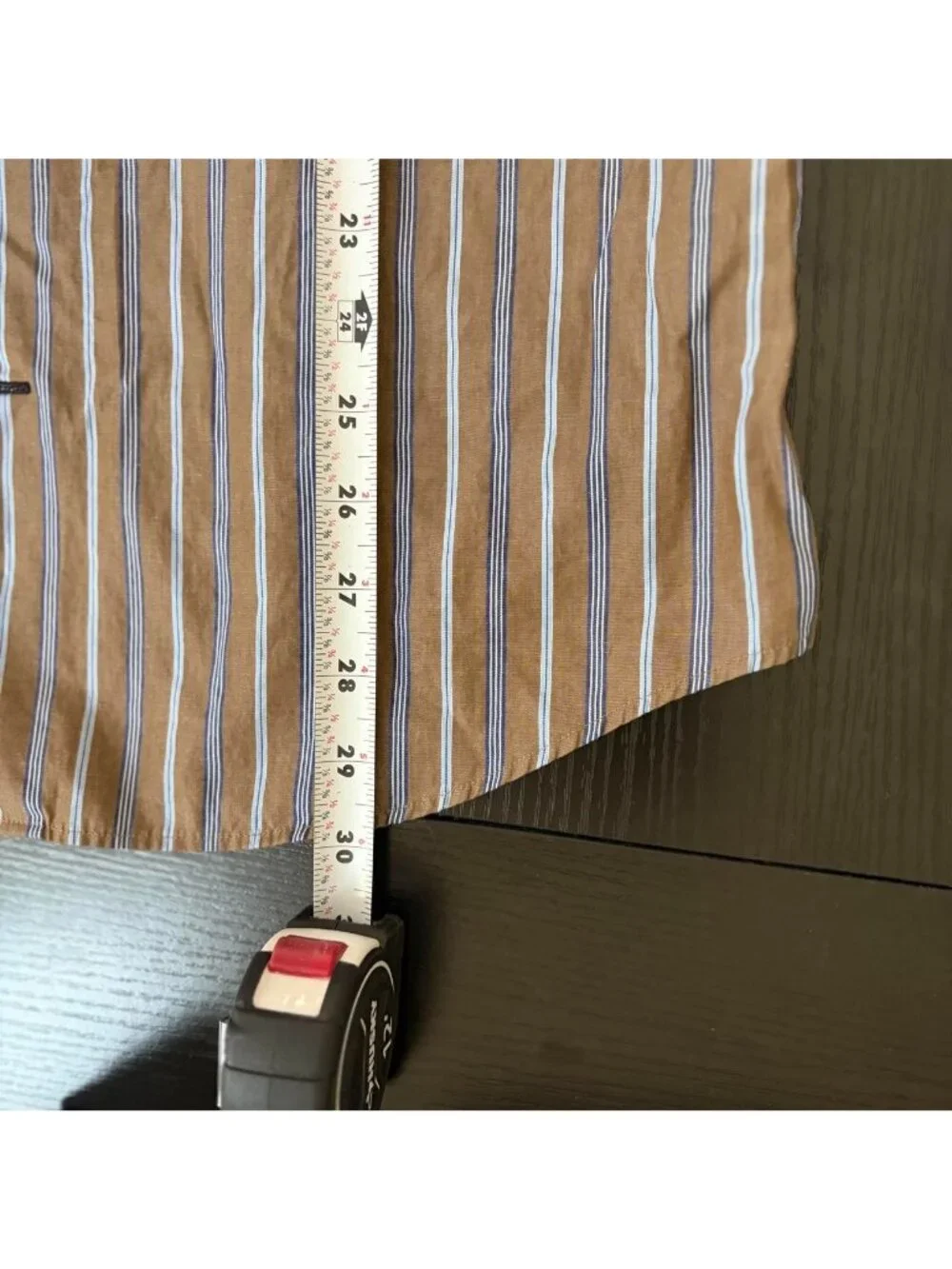 brown blue pinstripe alt emo grunge button down shirt